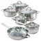12 Piece Oven Safe Stainless Steel Cookware Set with Cool Touch Handles and Stackable